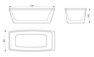 Акриловая ванна ABBER AB9229 170x80x54